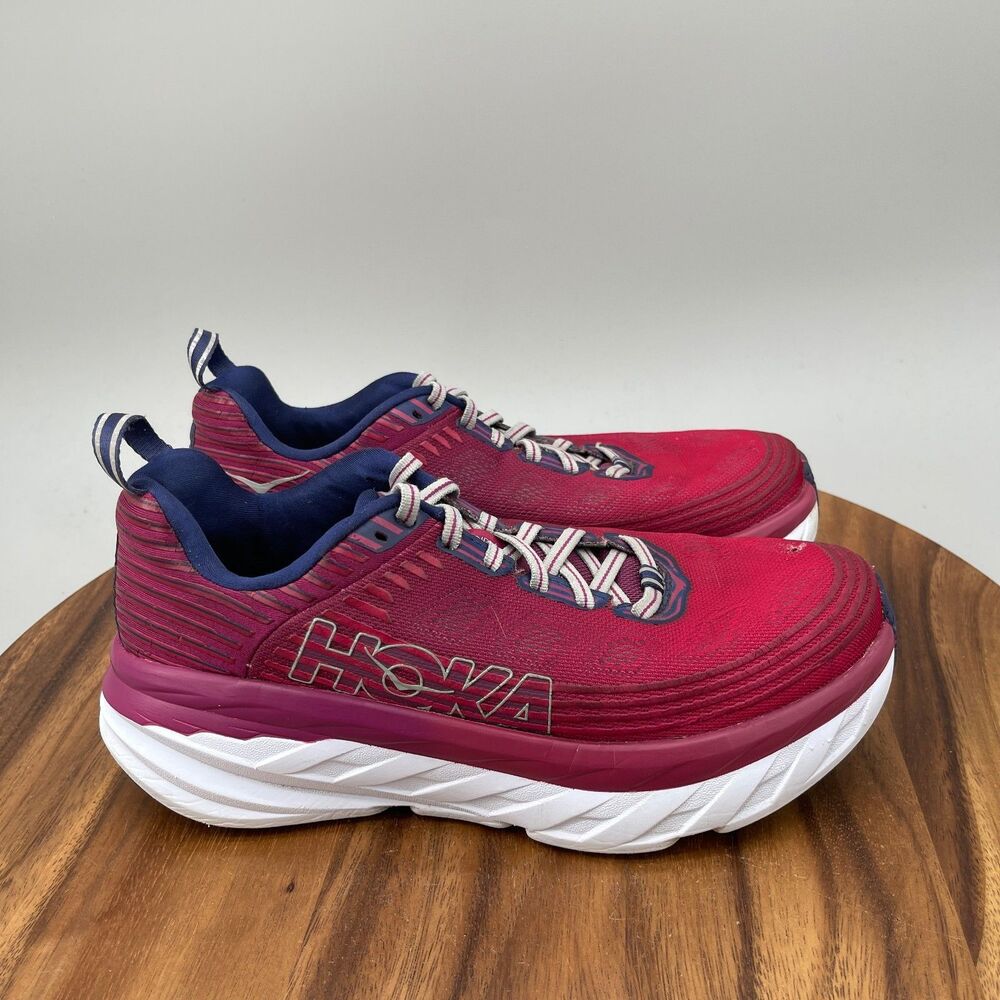 Hoka One One Bondi 6 Red Shoes Womens Size 8.5 Red Running Comfort Walking Gym